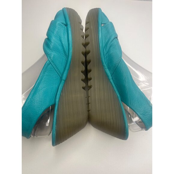 Fly London Yakin Wedge Leather Shoes Blue Turquoise Color Ladies Size 40 / 9.5 A - Picture 8 of 15